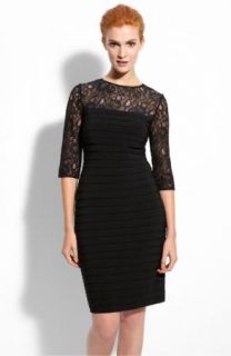 NWT Adrianna Papell Lace Shutter Pleat Black Cocktail Dress 4