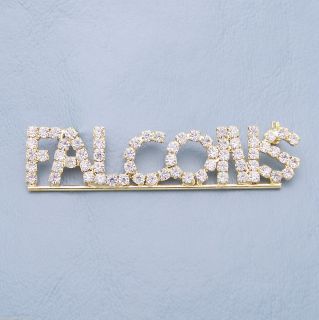 FALCONS CRYSTAL PIN Atlanta Air Force Football Sports Jewelry Gold Gp 