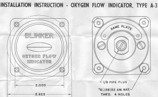 AIRCRAFT OXYGEN FLOW INDICATOR TYPE A 3 GAUGE GAGES GAGE