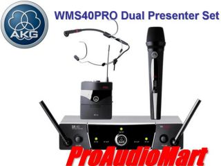 AKG WMS40 Pro Presenter Dual Set Wms 40 Mic System New