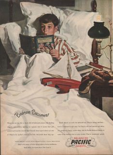 1946 Vintage Balanced Pacific Sheets Bedroom Buccaneer Print Ad