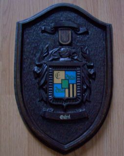 Vintage 3 D Wall Plaque Sign Coat of Arms Estrel by Halberts Inc 