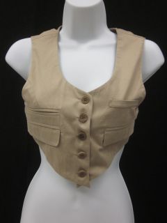 you are bidding on a new with tags alara tan melda cotton pocket vest 