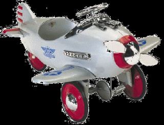Airflow Collectibles Airflow Silver Pursuit Pedal Airplane New in Box 