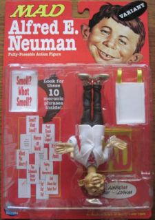 Alfred E Neuman Action Figure White Variant Brand New on Card 1998 Mad 