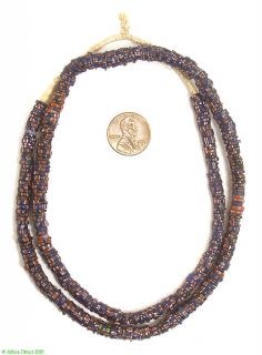 AJA Venetian Trade Beads Striped Blues Africa Sale Was $115