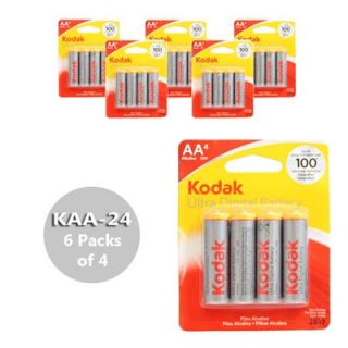 Kodak 24 Pack AA Retail Box Alkaline 1.5V KAA 24 LR6 Battery