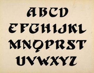 1910 Print Design Art Alphabet Upper Case Template Letters Type Font 