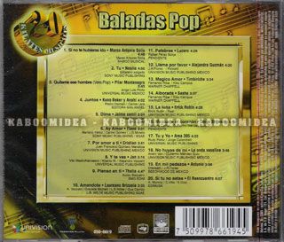 Baladas Pop 20 Kilates CD Marco Antonio Solis Jaime Camil Lucero 