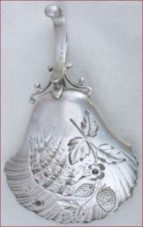   Strawberry Scoop Silverplate Alphonse Debain Christofle France 1890