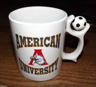 RARE American University Mug Logo of A Eagle Soccer Ball Spinner in 