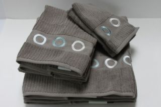 Peri Woodland Circles Bath Towel Set Gray 6pc
