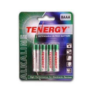 Tenergy 8 Pack Alkaline AAA Size Batteries 1.5V High Performance