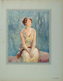 1919 Ambrose MacEvoy Woman Portrait Painting Print   ORIGINAL