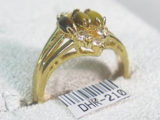 Gemstone Designer Signed Tiger Eye Crystals Ring 210TE