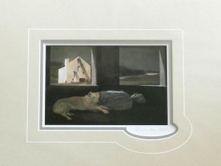 Andrew Wyeth pencil signed print Night Sleeper COA included Rare
