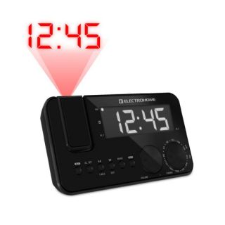 Am FM Clock Radio with Wakeup Projection Electrohome EAAC500US Battery 