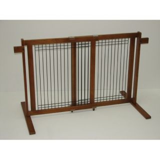 Crown Pet Products Freestanding Wood Wire Pet Gate