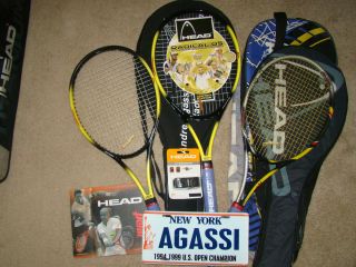 Andre Agassi Head Radical Tour 2 Oversize 1 Mid Plus Tennis Racquets 