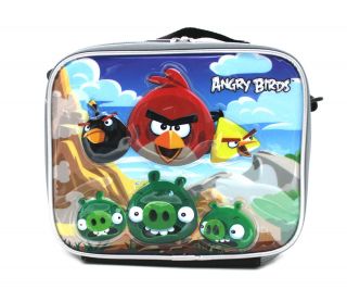Angry Birds Red Black Yellow Bird king Pig Insulated School Lunch Bag 