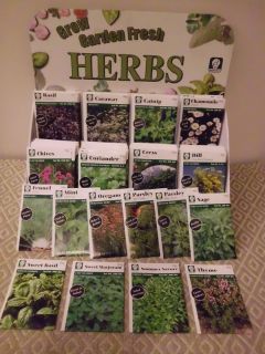 Bentley Herb Seeds Basil Peppermint Thyme Sage 18 Varieties to Choose 