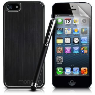 Black Brushed Aluminum Hard Case Cover + Stylus+Screen Protector for 