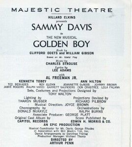 Sammy Davis Jr Golden Boy RARE 1966 Broadway Playbill