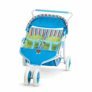 American Girl Bitty Baby Twins Striped Double Stroller