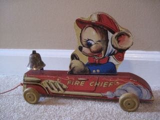 The Gong Bell Mfg Co Fire Chief Pull Car