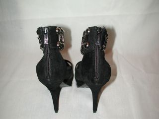 Colin Stuart $98 Embellished Ankle Cuff Platform Pump Sandals Black 5 
