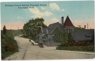Ann Arbor Michigan MI Central Railway Train Passenger Station Vintage 