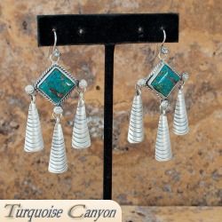 Navajo Turquoise Mountain Turquoise Earrings by Lee SKU#222805