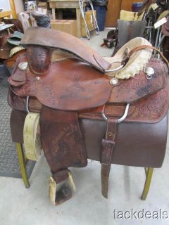 Double J Roping Saddle & Tripping Collar Used Good Shape 16