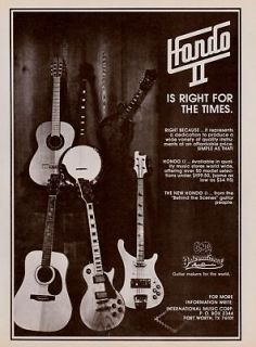 1978 hondo ii banjo mandolin bass guitar print ad time