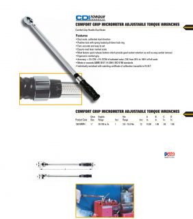 CDI Torque Wrench 1 4 Drive 20 150 lbs Comfort Grip USA 1501MRPH 