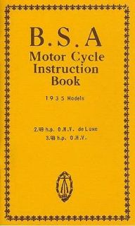1935 b s a motor cycle instruction book time left