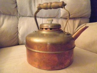 Copper Antique Tea Kettle with Steam Lid Made in England