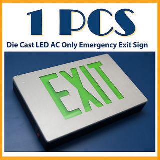 AC Only Die Cast LED Exit Sign Green Color for Public Safety 