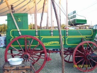 Antique 1902 Studebaker Horse Drawn Chuck Wagon Farm Wagon