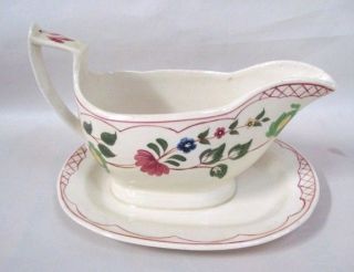 adams titian ware hand painted faststand sauce boat time left
