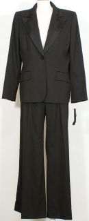 NWT ANNE KLEIN Black Shimmer Stretch Wide Pant Suit 14