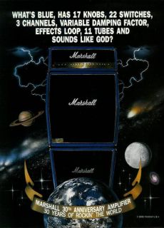 Marshall 30th Anniversary Amplifier Guitar Print Ad