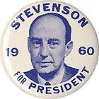 1960 Campaign Adlai STEVENSON Democratic Primary Button