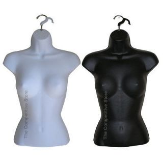   Torso Black   White Mannequin Forms Set   Great For S M Clothing Sizes