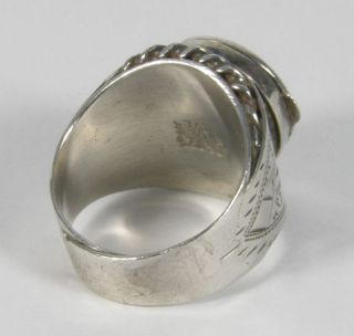 Superb 1960s Vintage Victorian Revival Solid Silver Poison Ring Over 