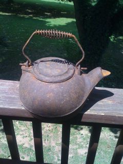 Antique Cast Iron Wagner Style Tea Kettle Pot Coffee