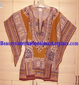 African Clothing/Hippie/Shirt/Unisex/Dashiki Eagle Wing # C MULCLRDASH 