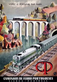TX112 Vintage Portugal Lisbon Portuguese Railway Travel Poster Re 