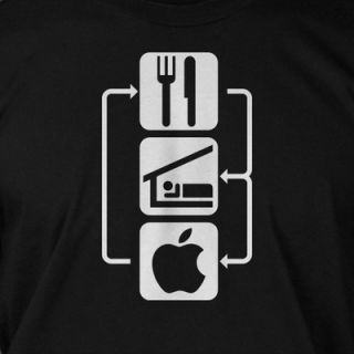 Eat Sleep Apple Computer Web Design Modern Nerd Geek Funny Shirt T 