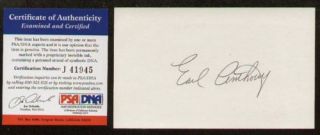 Earl Anthony Signed Autographed 3x5 Bowling Legend PSA